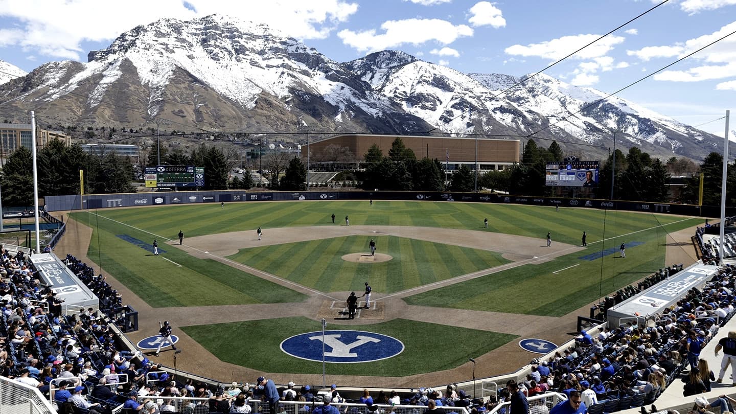 Baseball field with mountains