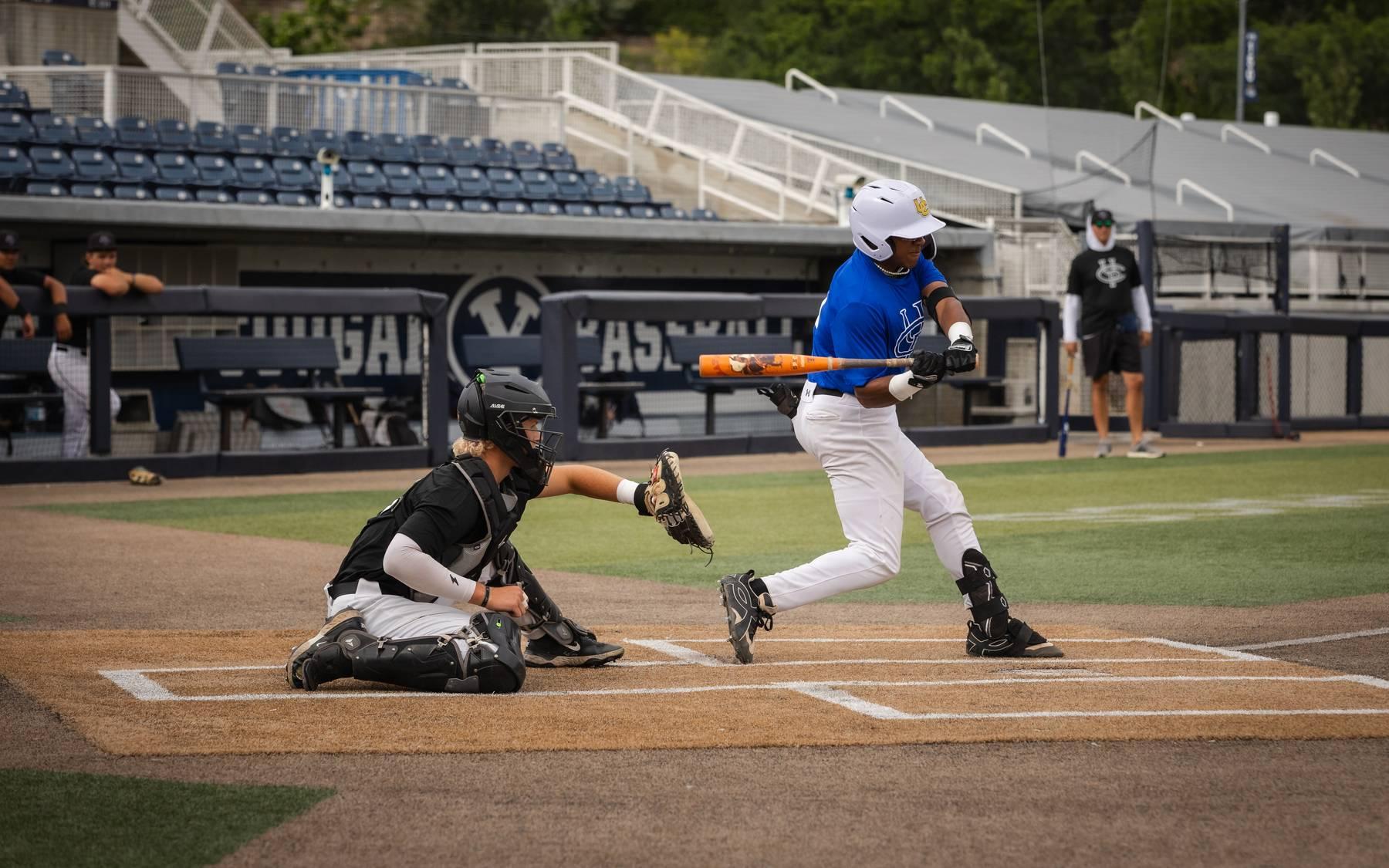 Utah CPL batter making contact at the plate
